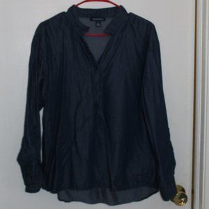 Bandolino Chambray Convertible Sleeve Top